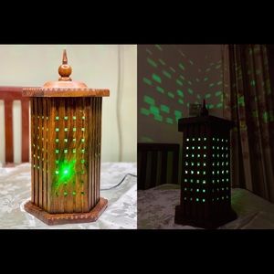 Hand made wooden lamp